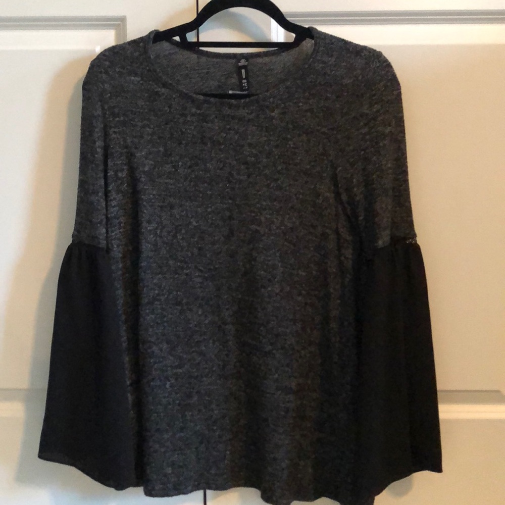 Sheer bell sleeve shirt